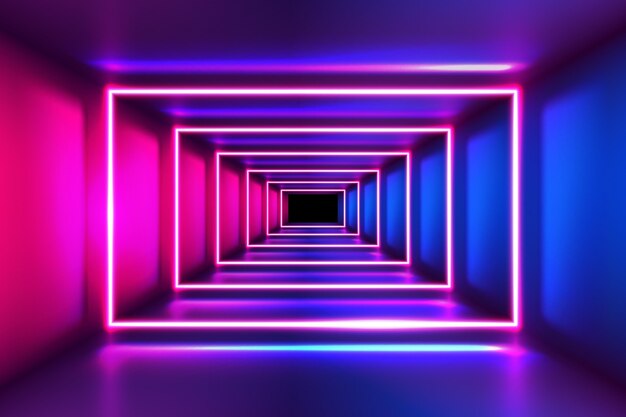 Realistic neon lights background