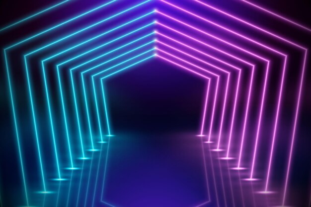 Realistic neon lights background