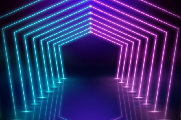 Realistic neon lights background