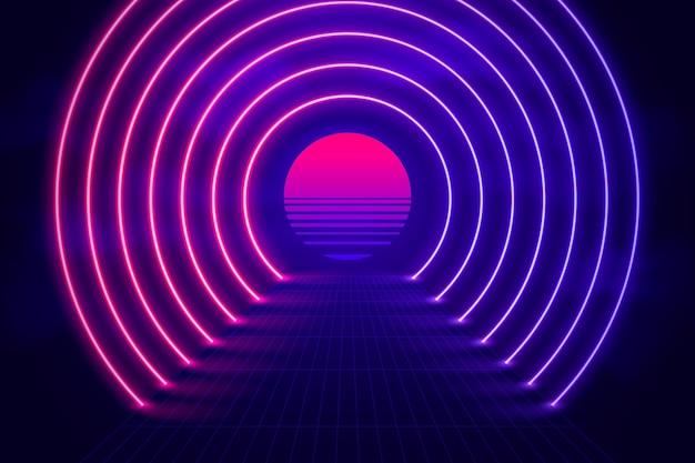 Realistic neon lights background