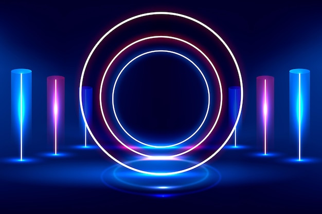 Realistic neon lights background