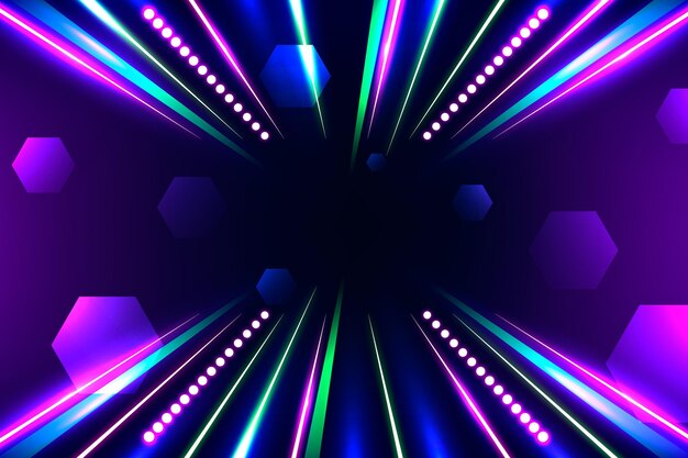 Realistic neon lights background