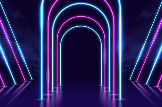 Realistic neon lights background