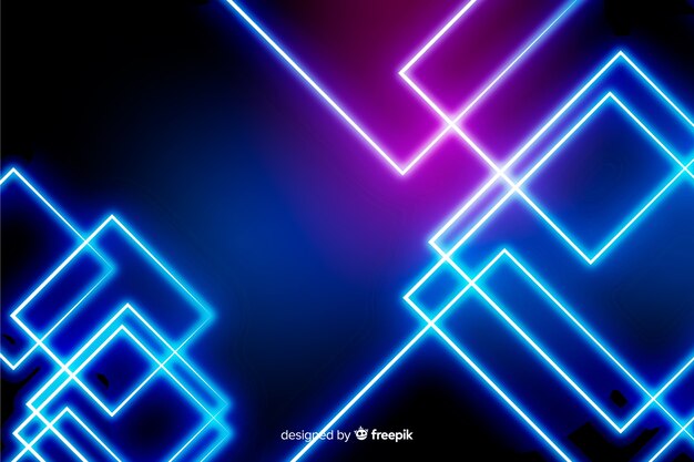 Realistic neon lights technology background