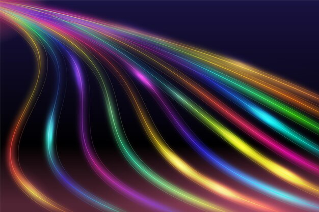 Realistic neon speed motion background