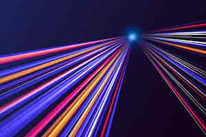 Free vector realistic neon speed motion background