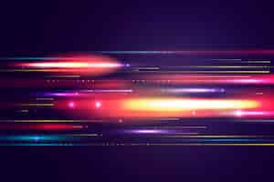 Free vector realistic neon speed motion background