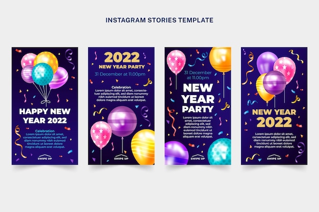 Free vector realistic new instagram stories collection