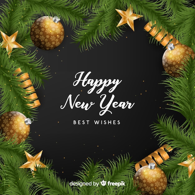 Free vector realistic new year 2019 background