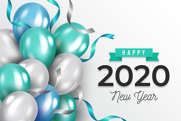 Free vector realistic new year 2020 background