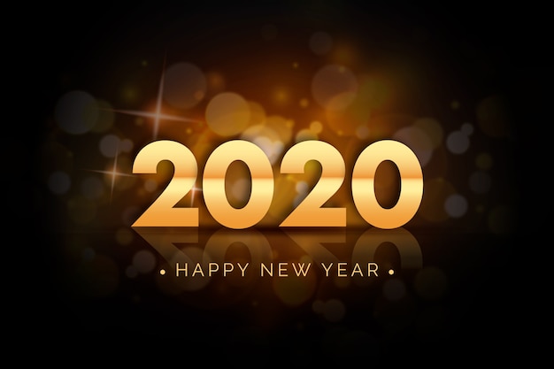 Realistic new year 2020 background