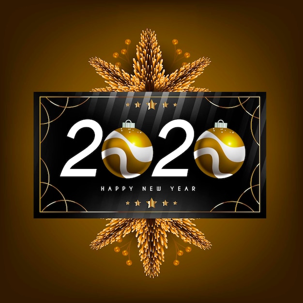 Free vector realistic new year 2020