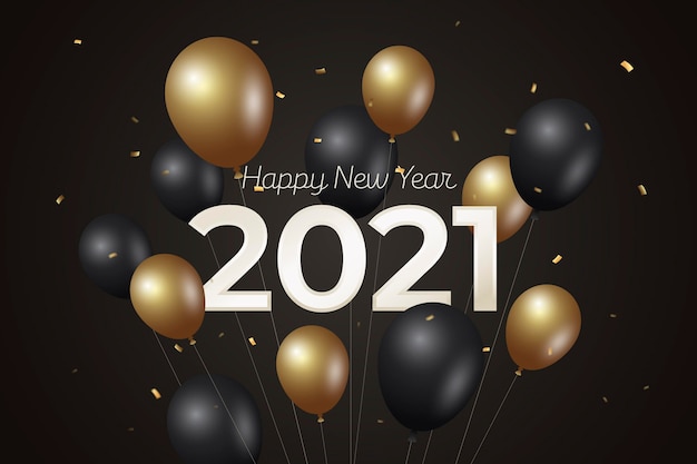 Realistic new year 2021 background