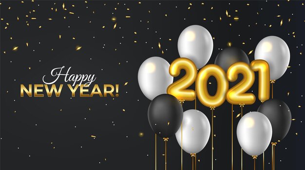 Realistic new year 2021 background