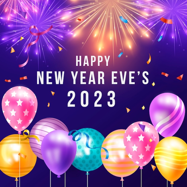 Free vector realistic new year eve's illustration