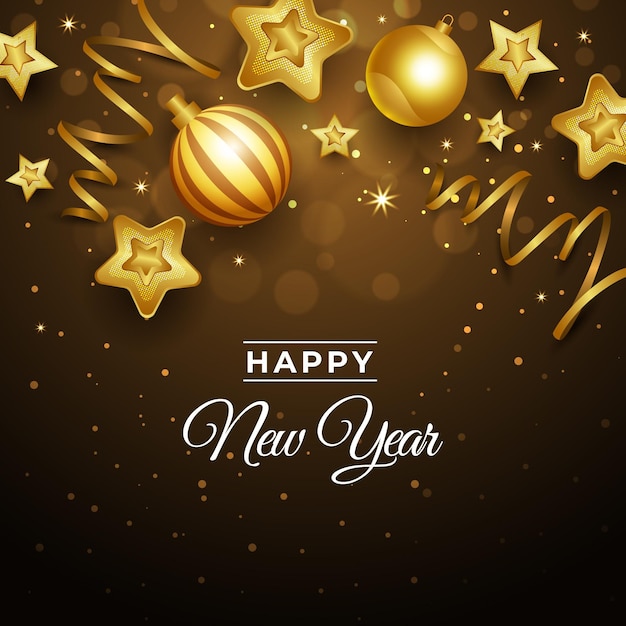 Free vector realistic new year illustration