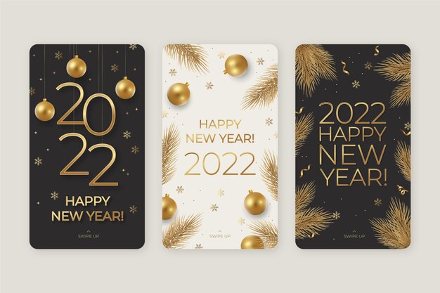 realistic new year instagram stories collection