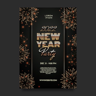 Realistic new year party flyer template