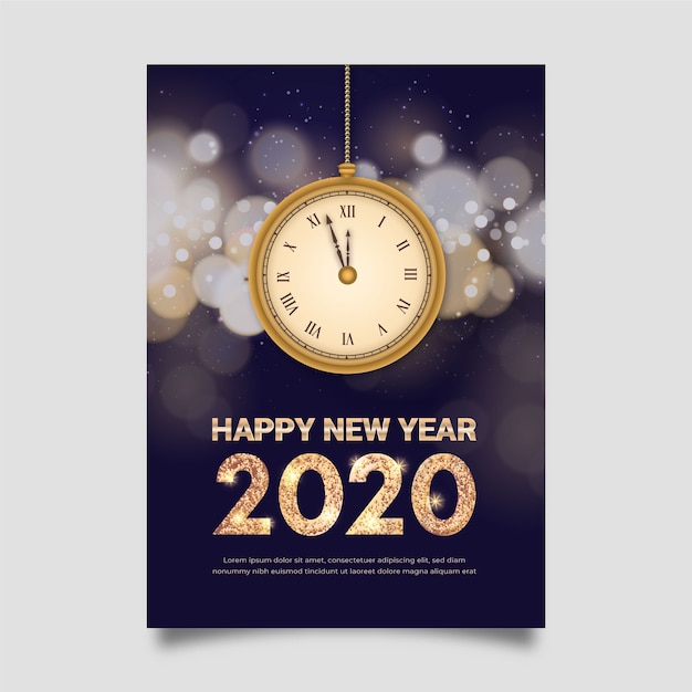 Free vector realistic new year poster template