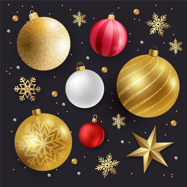 Free vector realistic new year's eve elements collection