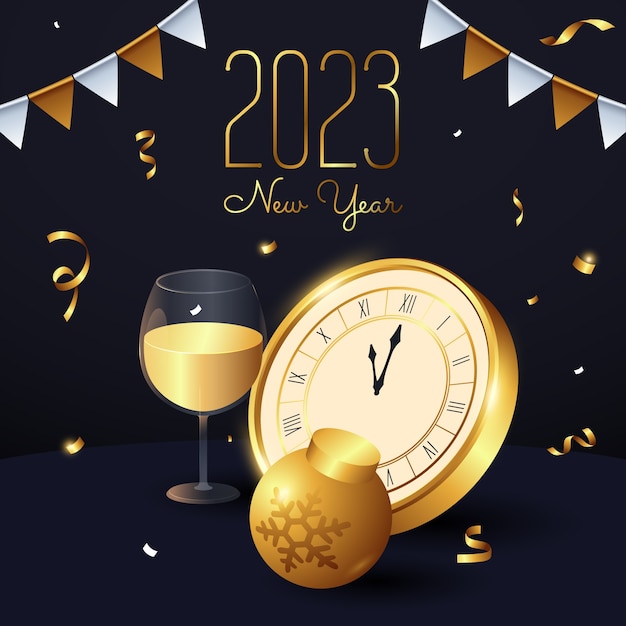 Free vector realistic new year's eve illustration