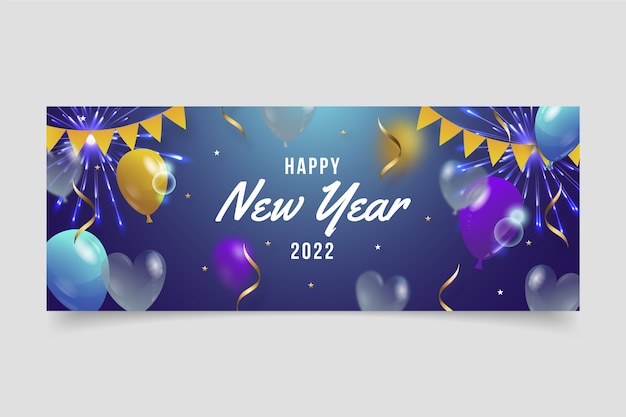 Free vector realistic new year social media cover template