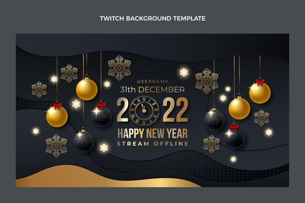 Realistic new year twitch background