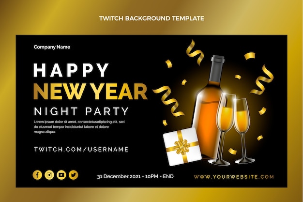 Realistic new year twitch background