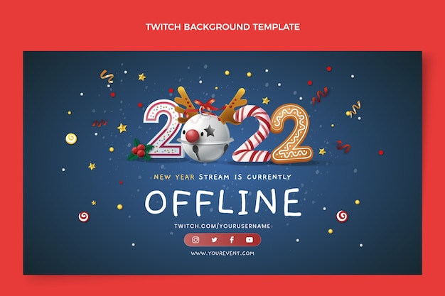 Realistic new year twitch background