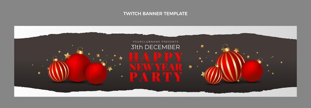Реалистичный новогодний баннер twitch