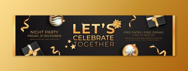 Realistic new year twitch banner