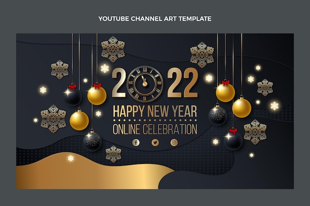 Realistic new year youtube channel art