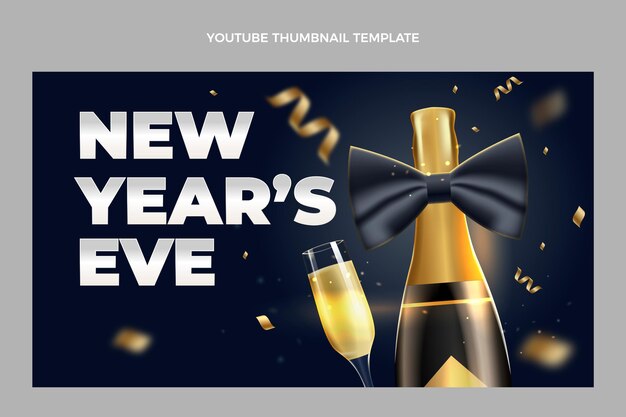 Realistic new year youtube thumbnail