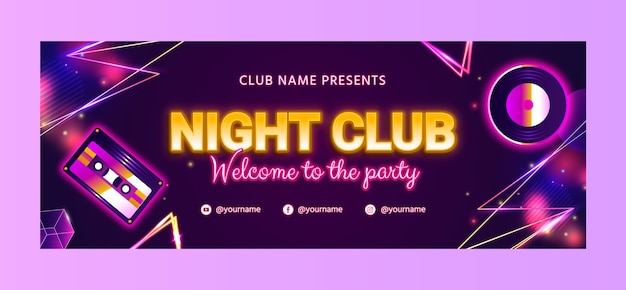 Realistic night club facebook cover