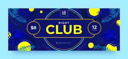 Free vector realistic night club facebook cover