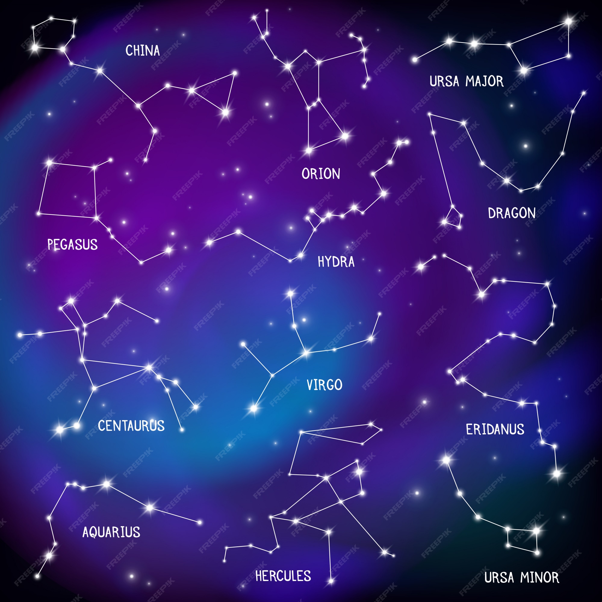 Map Of The Constellations Of The Night Sky Map Constellations Images | Free Vectors, Stock Photos & Psd