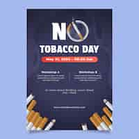 Free vector realistic no tobacco day vertical poster template