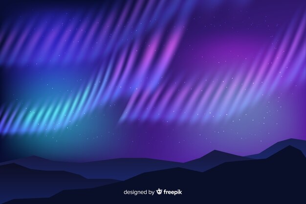 Realistic northern lights background