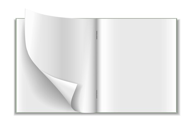 白い背景で隔離の現実的なノートブック