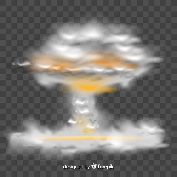 Free Vector realistic nuclear bomb smoke effect