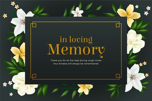 Free vector realistic obituary background