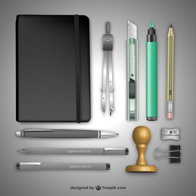 Free vector realistic office supplies