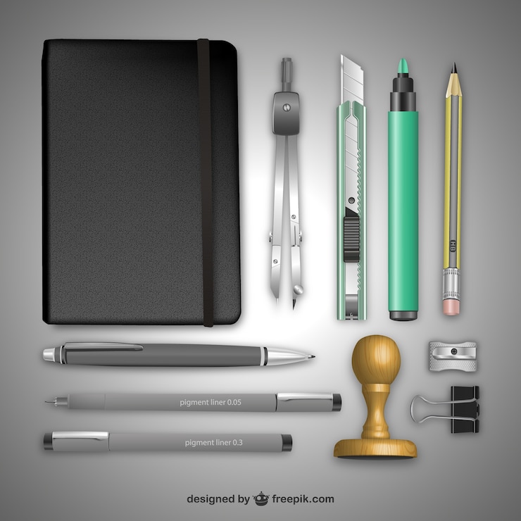 Free Vector realistic office supplies
