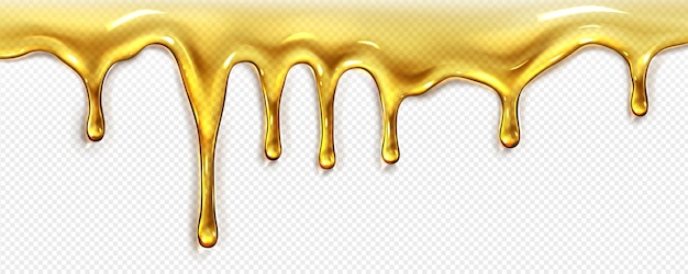 Реалистичный поток масла или меда на прозрачном