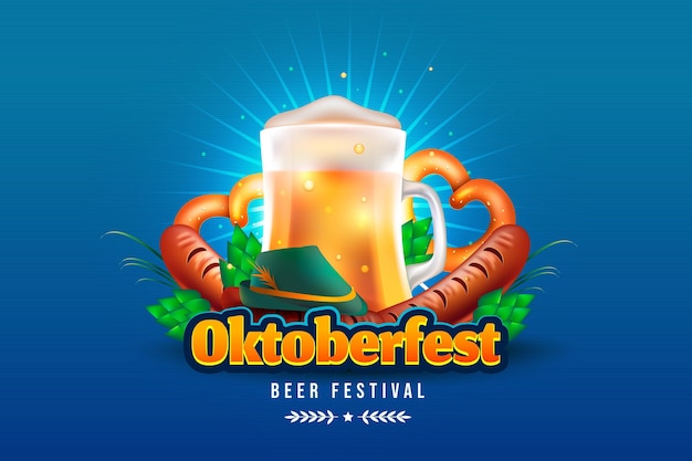 Realistic oktoberfest background