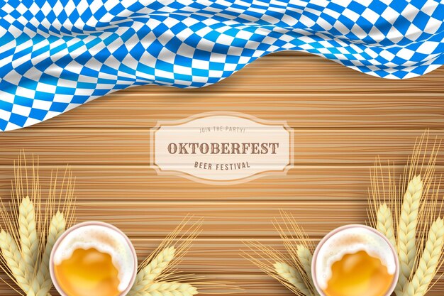 Realistic oktoberfest background