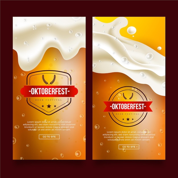 Free vector realistic oktoberfest banners set