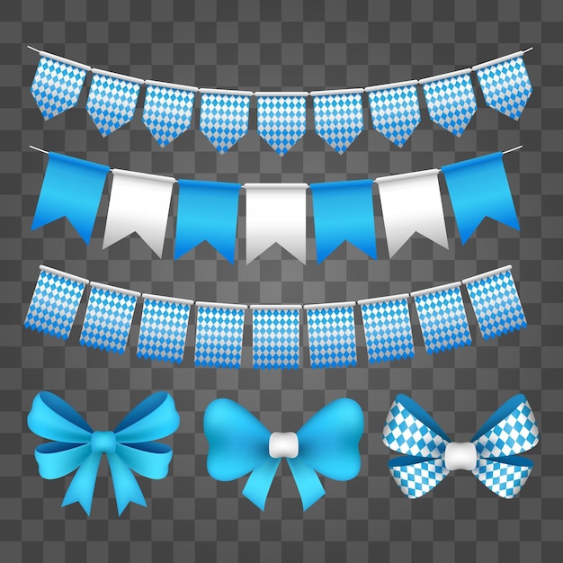 Realistic oktoberfest garland collection