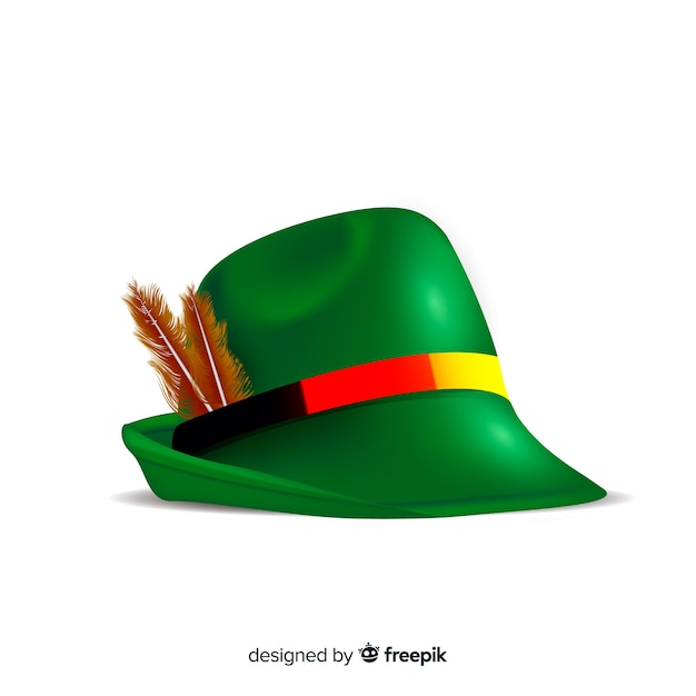 Free vector realistic oktoberfest green hat