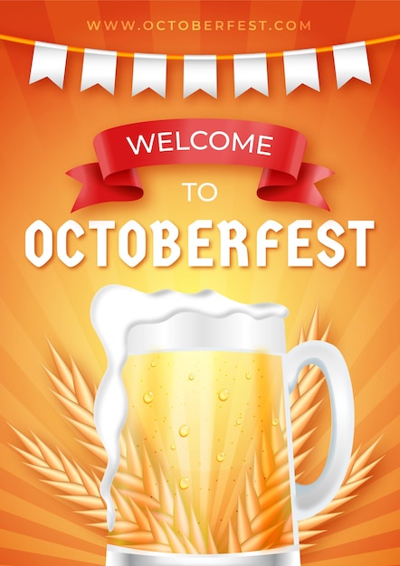 Free vector realistic oktoberfest poster